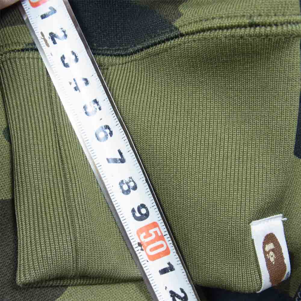 A BATHING APE アベイシングエイプ 001ZPE801015X BAPE 裏起毛 カモ 迷彩 フルジップ スウェット カーキ系 M【中古】