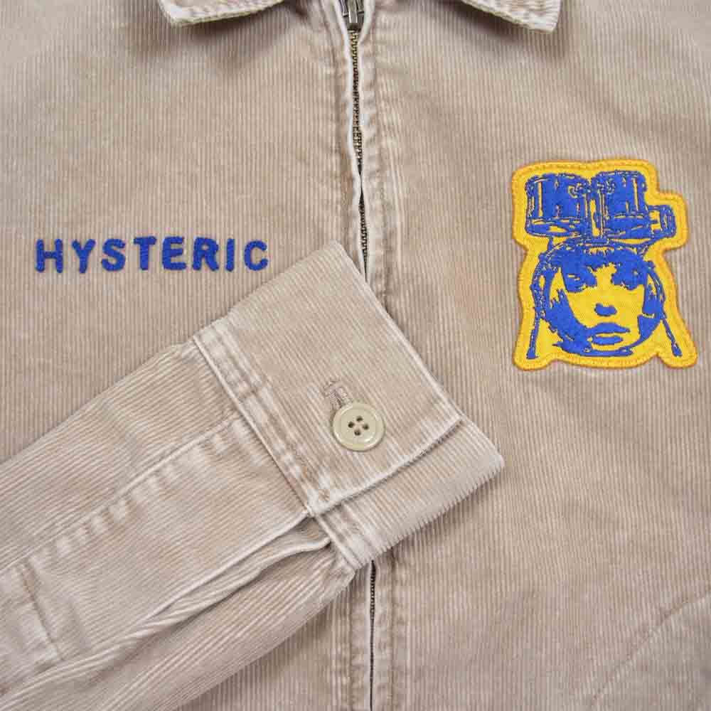 HYSTERIC GLAMOUR ヒステリックグラマー 02213AH04310 HYSTERIC YOUTH刺繍 カレッジシャツ ベージュ系 M【新古品】【未使用】【中古】