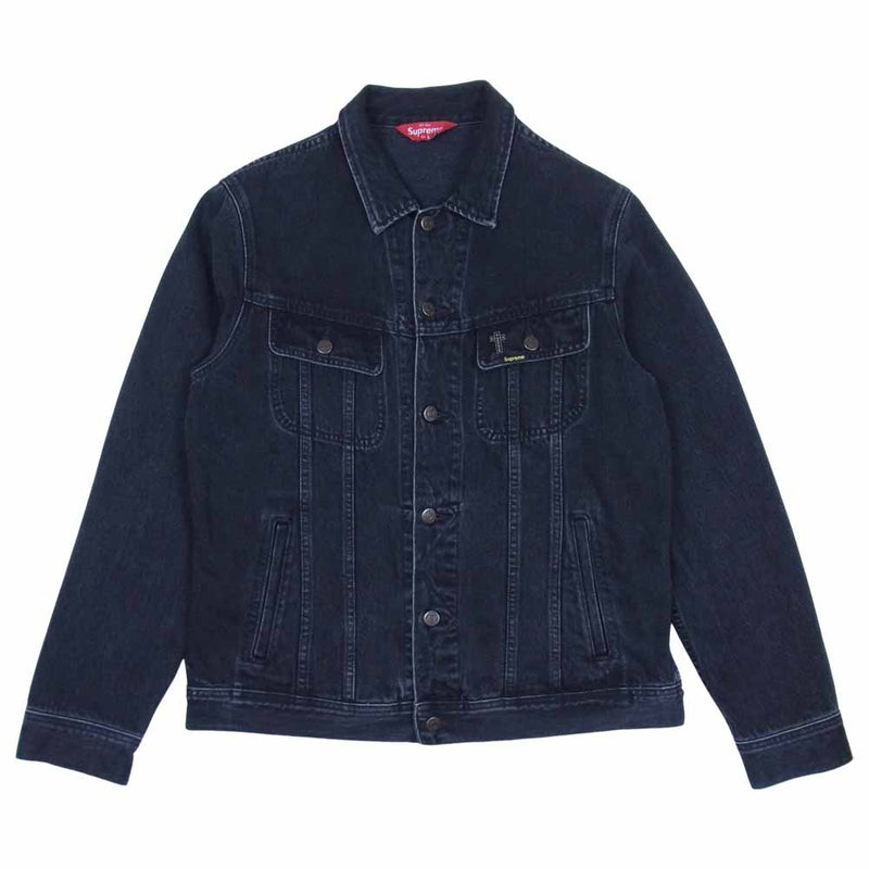 supreme denim trucker jacket 16ss black袖丈62cm - Gジャン/デニム