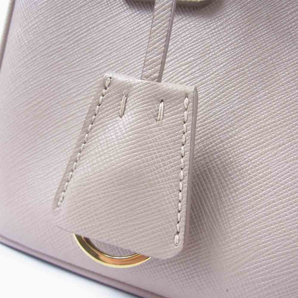 PRADA プラダ 1BA906 ガレリア サフィアーノ レザー マイクロ バッグ ショルダー ハンド ベージュ系【中古】