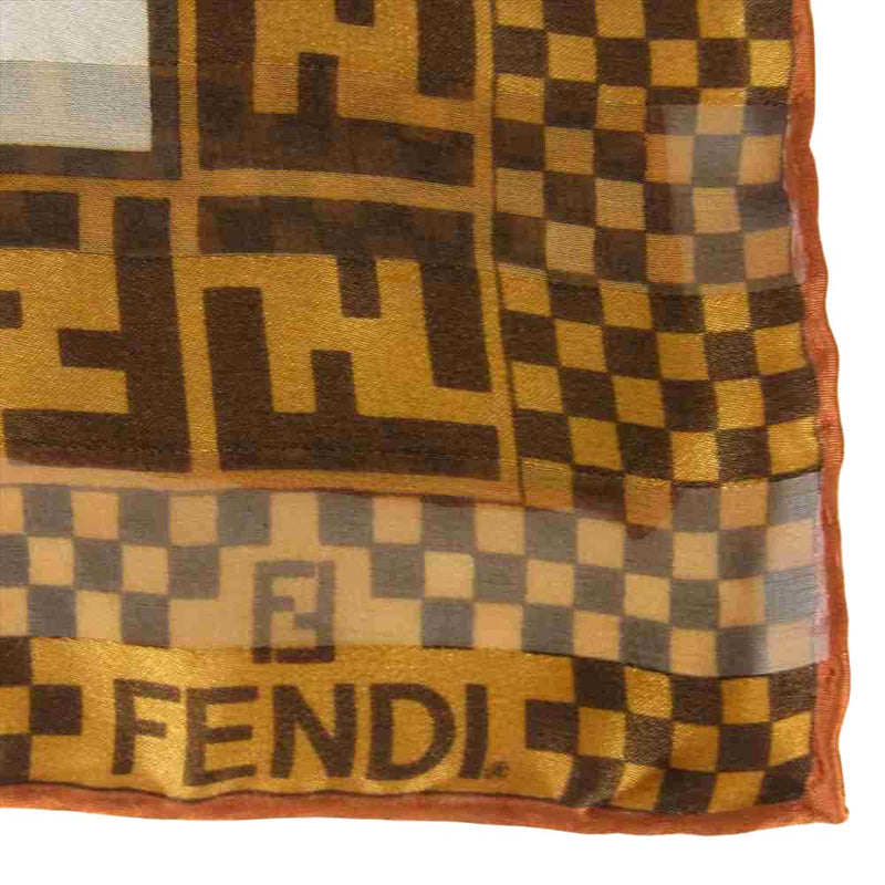 FENDI フェンディ フラワー バッグ 柄 シルク スカーフ マルチカラー系