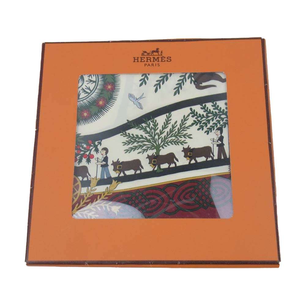 HERMES エルメス カレ 90 Decoupages シルク 切り絵 スカーフ マルチカラー系【極上美品】【中古】
