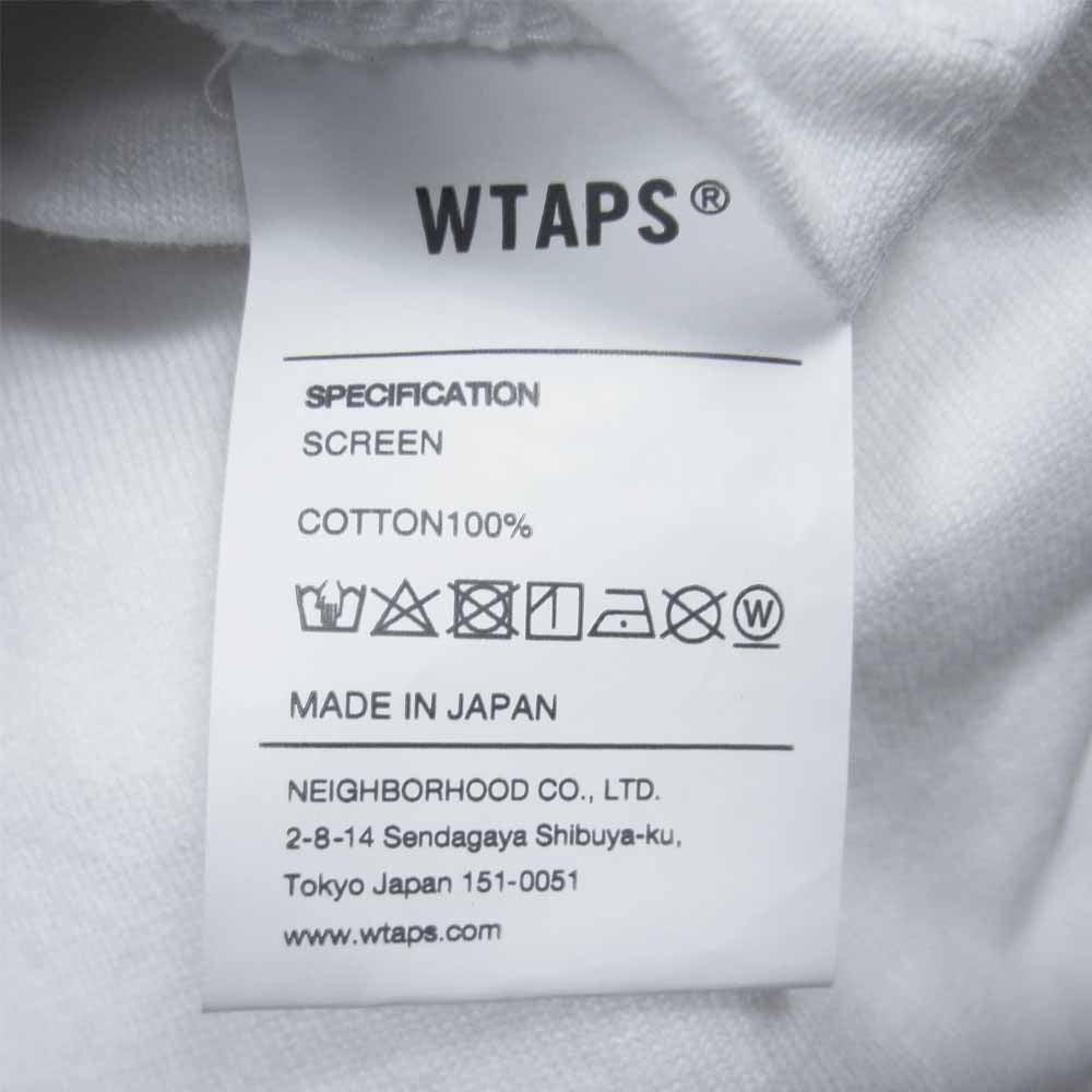 WTAPS ダブルタップス プリント L/S ロングスリーブ Tシャツ 日本製 ホワイト系 S【中古】