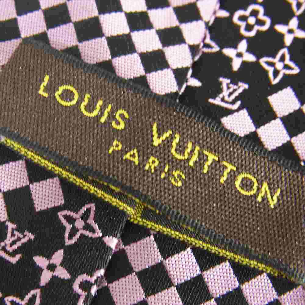 LOUIS VUITTON ルイ・ヴィトン シルク100% モノグラム ネクタイ ブラック ピンク【中古】