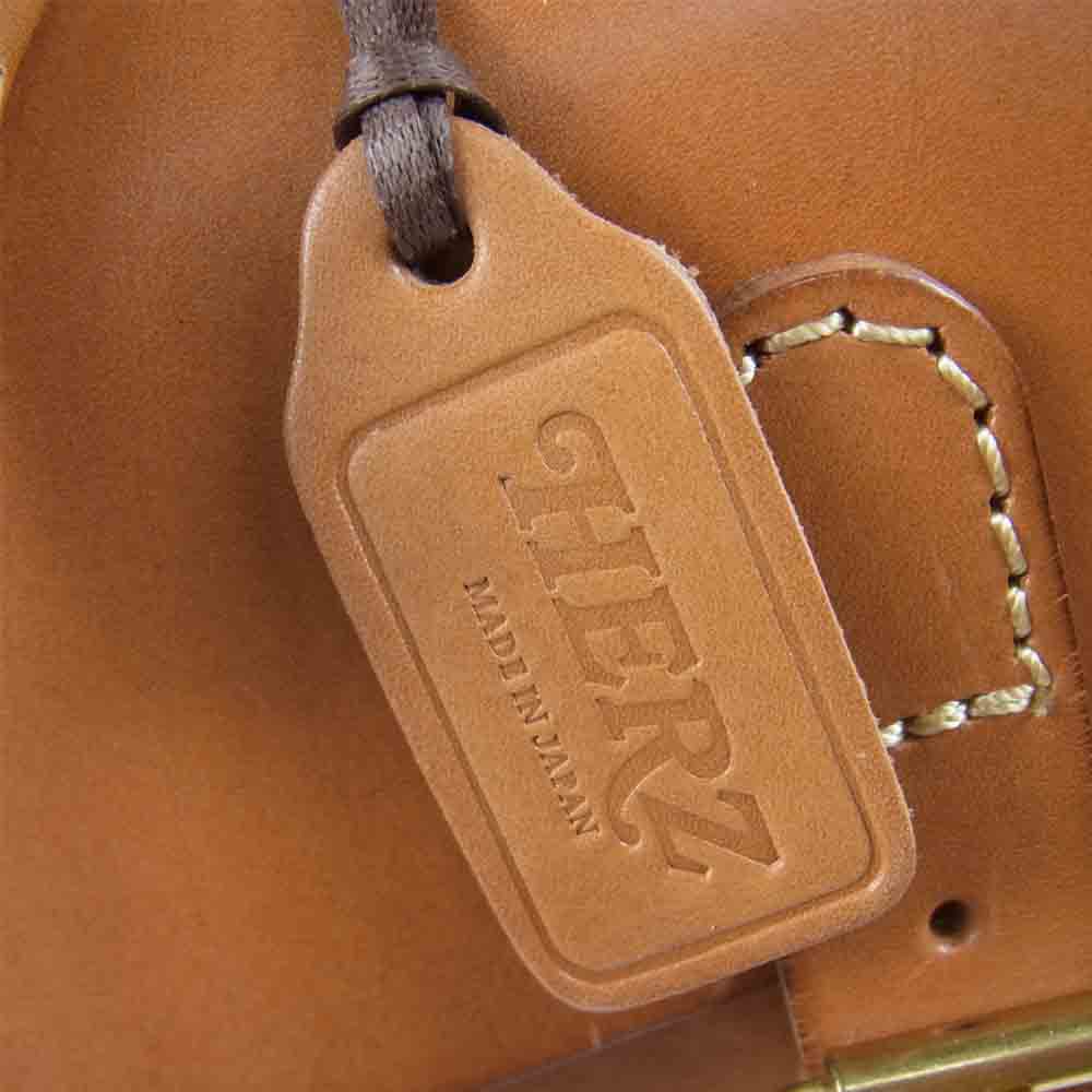HERZ ヘルツ CW-2 2way 樽型 ミニ レザー ショルダーバッグ ブラウン系【美品】【中古】