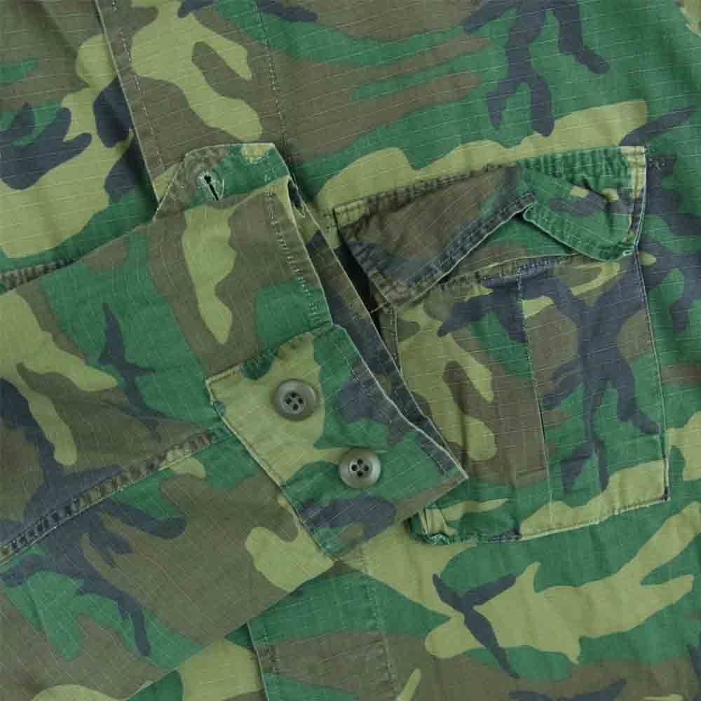 カモ柄 リップストップ ミリタリー ジャケット コットン カーキ系 M【中古】
