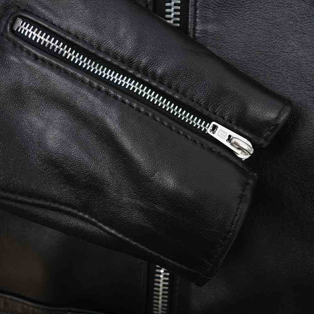 Lewis Leathers ルイスレザー 441TR Cyclone サイクロン ラットランドシープ タータンチェック レザー ライダース ジャケット ブラック系 44【極上美品】【中古】