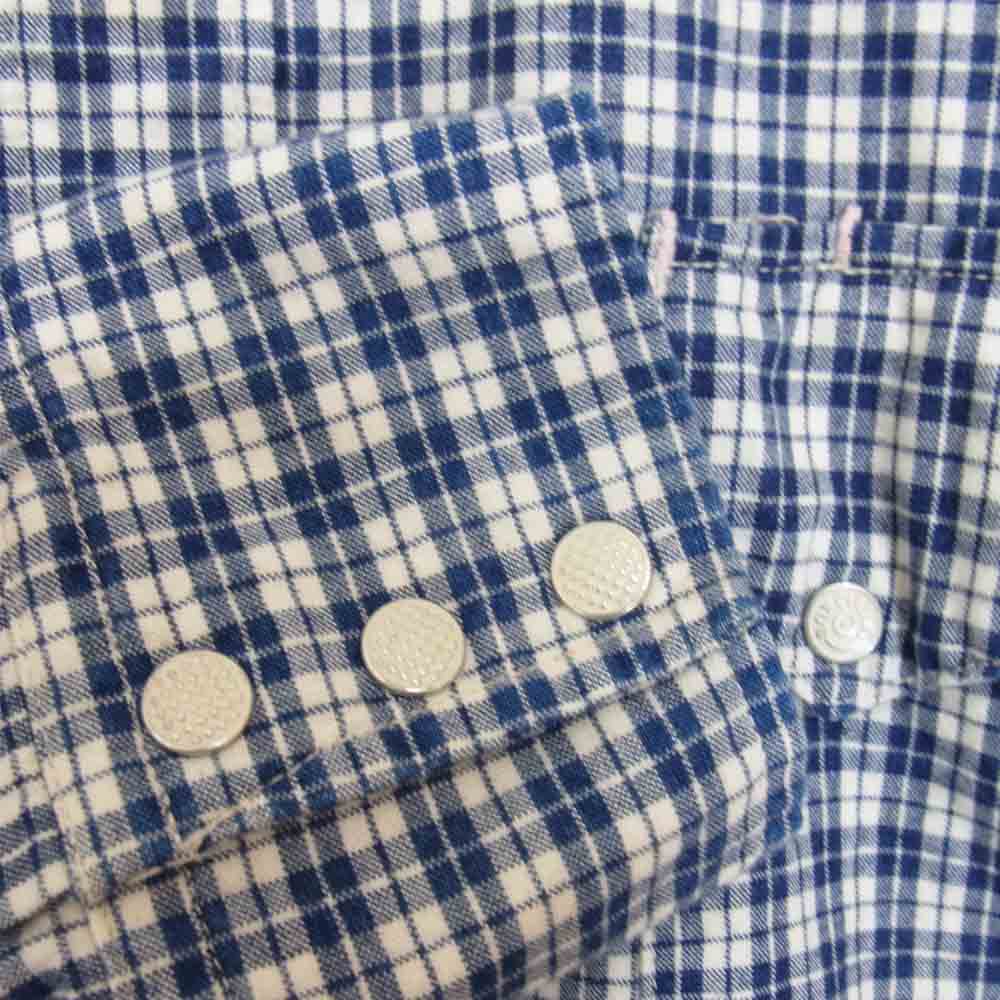 BONCOURA ボンクラ チェック ウエスタン シャツ ブルー系 40【中古】