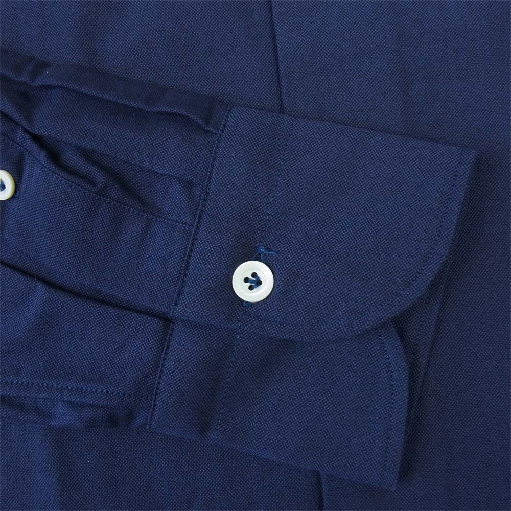 ジャンネット vinci fit wash ヴィンチフィット ロングスリーブ シャツ ネイビー系 37【新古品】【未使用】【中古】