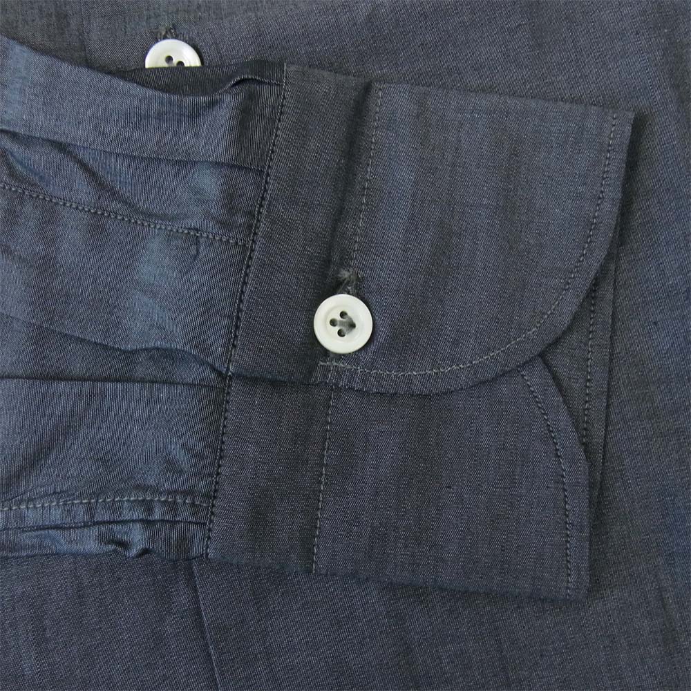 ジャンネット vinci fit wash カラーシャンブレー シャツ ブラック系 14.5/37【新古品】【未使用】【中古】