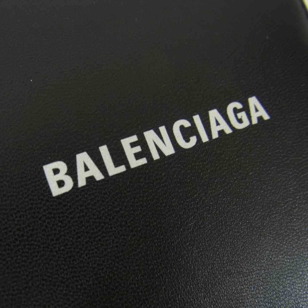 BALENCIAGA バレンシアガ 594693 1090 V 527545 ラウンドファスナー ジップ ロゴ 二つ折り 財布 ウォレット ブラック系【中古】