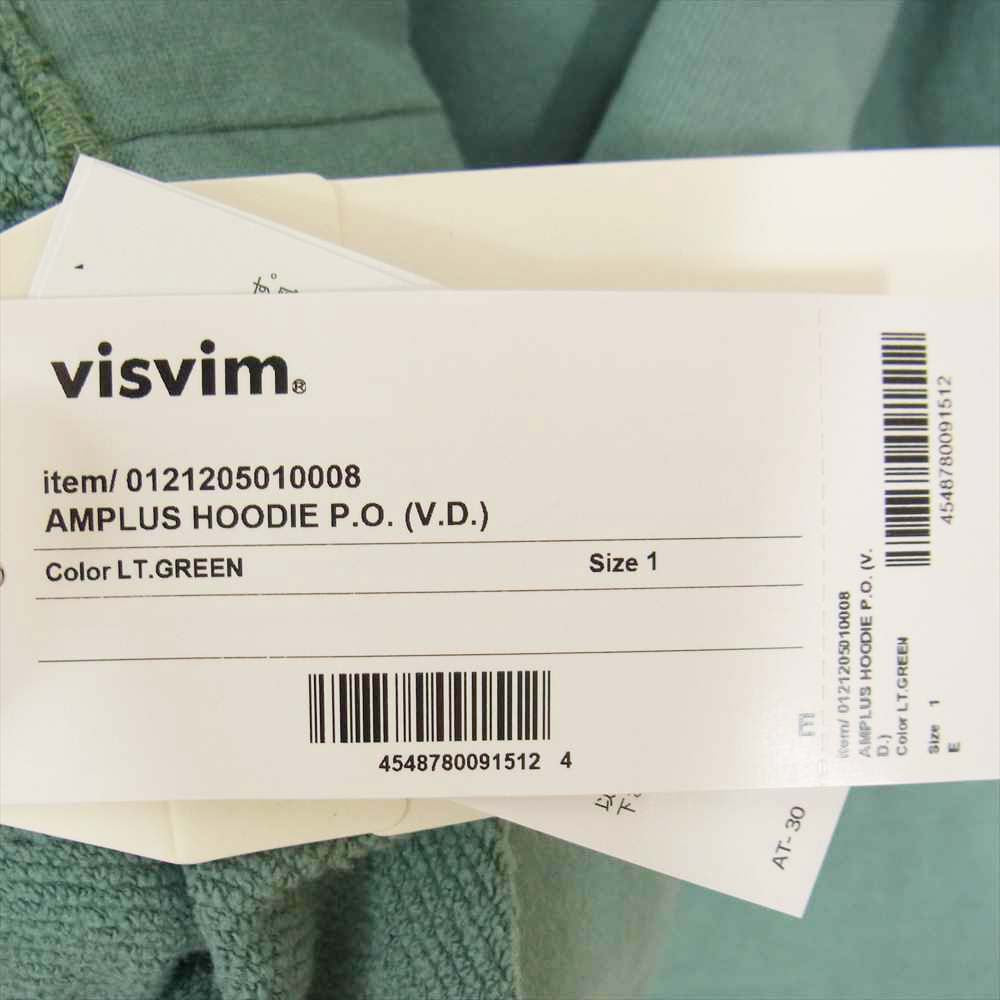 VISVIM ビズビム 21AW 0121205010008 AMPLUS HOODIE P.O. (V.D.) フーディー プルオーバー 裏起毛 スウェット パーカー 1【新古品】【未使用】【中古】