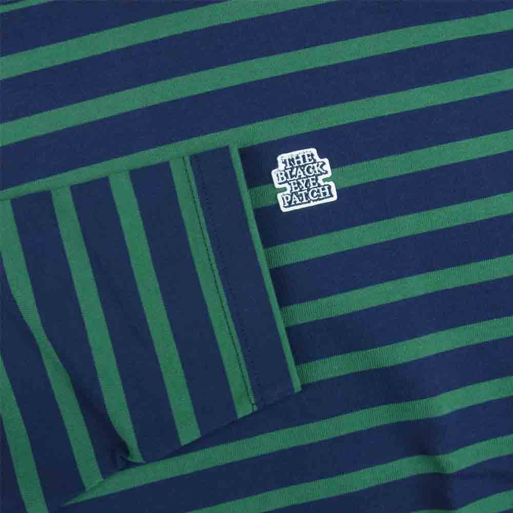 ブラックアイパッチ BEPFW21TE04 OG LABEL BORDERED L/S TEE ボーダー 長袖 Tシャツ ネイビー系 グリーン系 L【新古品】【未使用】【中古】