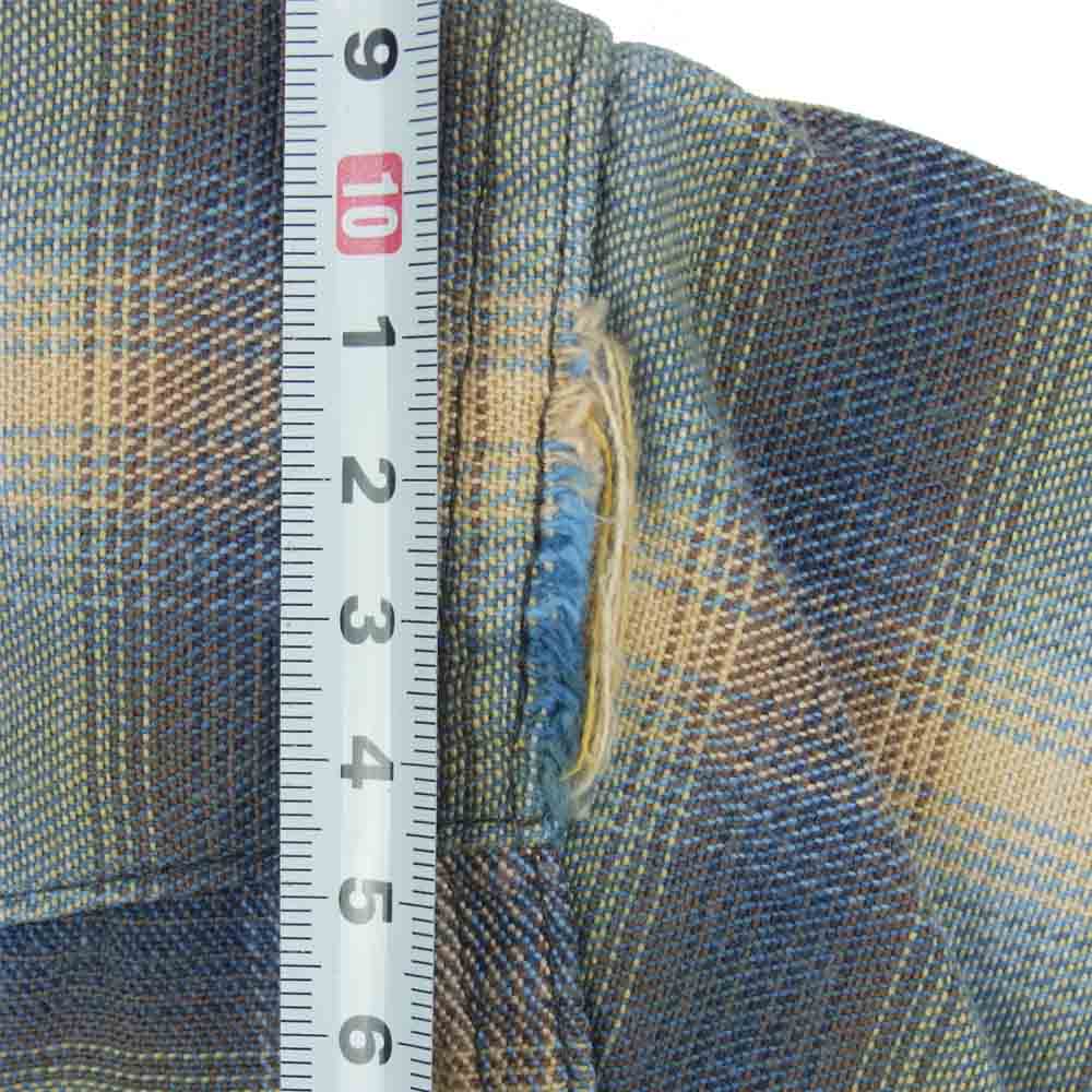 The REAL McCOY'S ザリアルマッコイズ JOE McCOY ジョーマッコイ ウエスタン チェック 半袖 シャツ グレイッシュブルー系 14【中古】