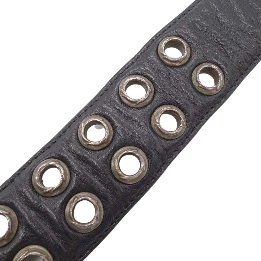 CHROME HEARTS クロムハーツ(原本無) BELT STRAP DBL ROW OF GROMMETS ダブル グロメット ベルト ストラップ ブラック系 32【中古】