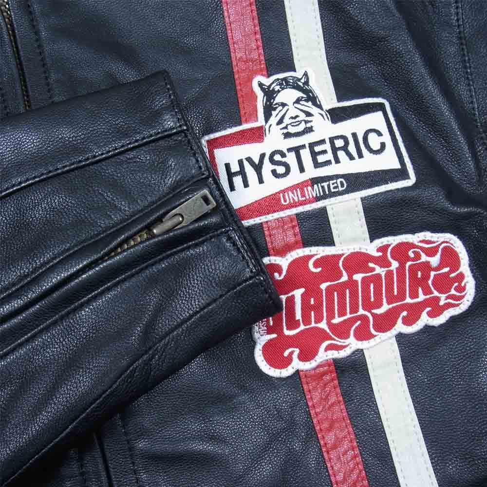 HYSTERIC GLAMOUR ヒステリックグラマー 02213LB02 ゴートレザー シングル ライダース ジャケット ブラック系 S【新古品】【未使用】【中古】