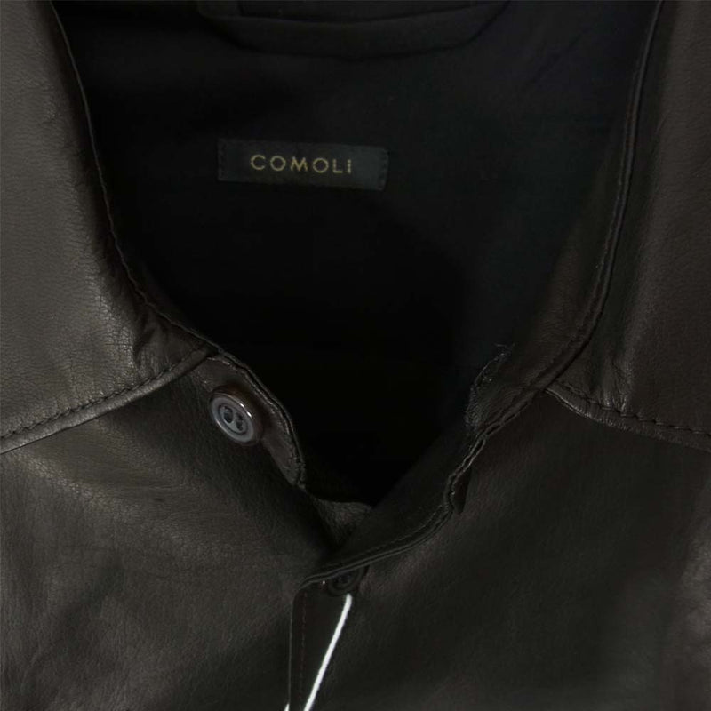 COMOLI コモリ U03-01010 ディアスキン レザー 長袖シャツ ブラック系