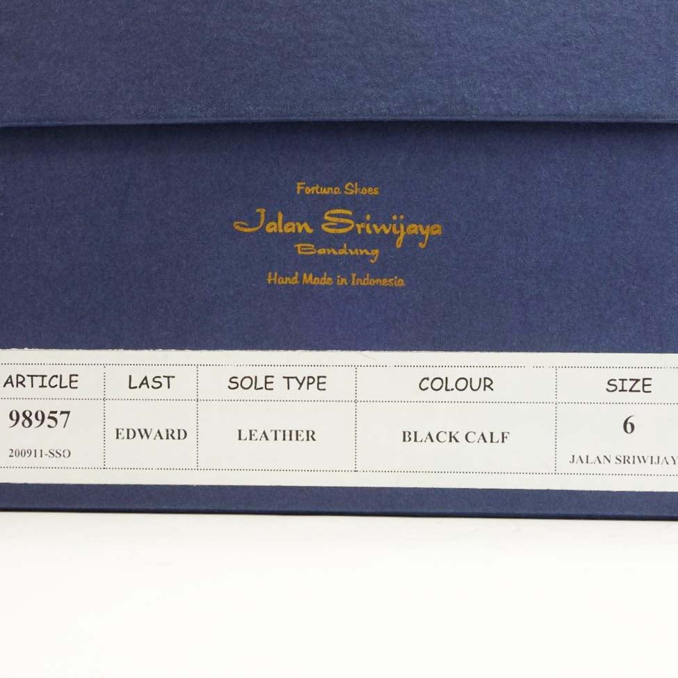 JALAN SRIWIJAYA ジャランスリウァヤ 98957 オペラシューズ スリッポン レザーソール ブラックカーフ UK6 BLACK CALF UK6【極上美品】【中古】