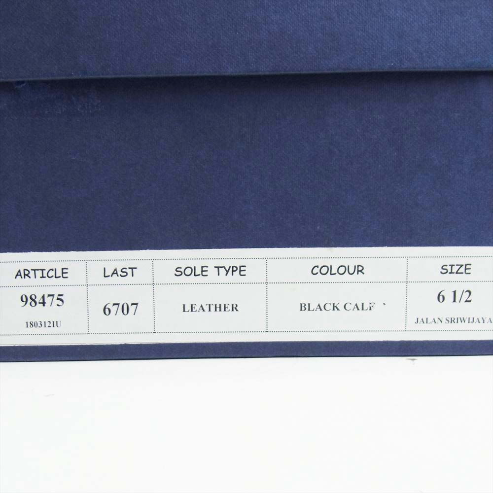 JALAN SRIWIJAYA ジャランスリウァヤ 98475 プレーントゥシューズ レザーソール ブラックカーフ UK6.5 ブラック系 6.5【極上美品】【中古】