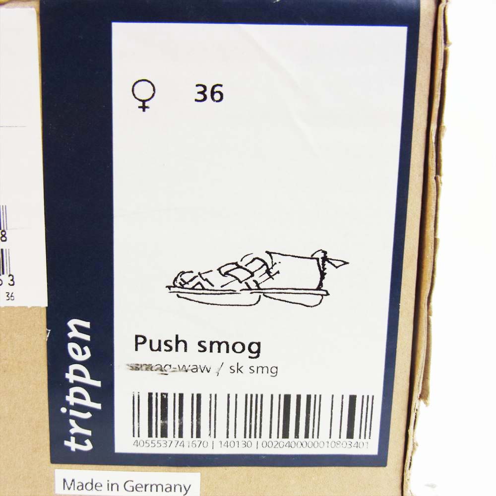 trippen トリッペン PUSH-WAW201 Push smog 編み込みレザーシューズ カーキ系 36【極上美品】【中古】