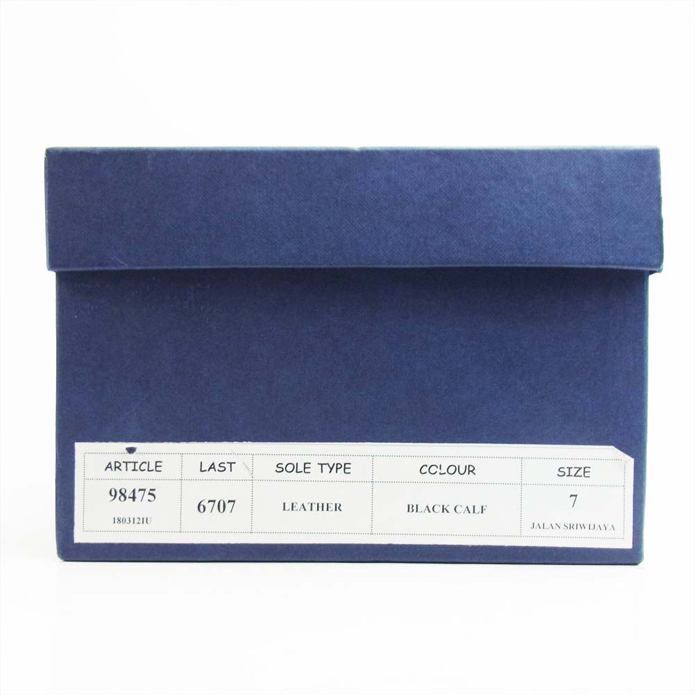 JALAN SRIWIJAYA ジャランスリウァヤ 98475 プレーントゥシューズ レザーソール ブラックカーフ UK7 ブラック系 UK 7【極上美品】【中古】