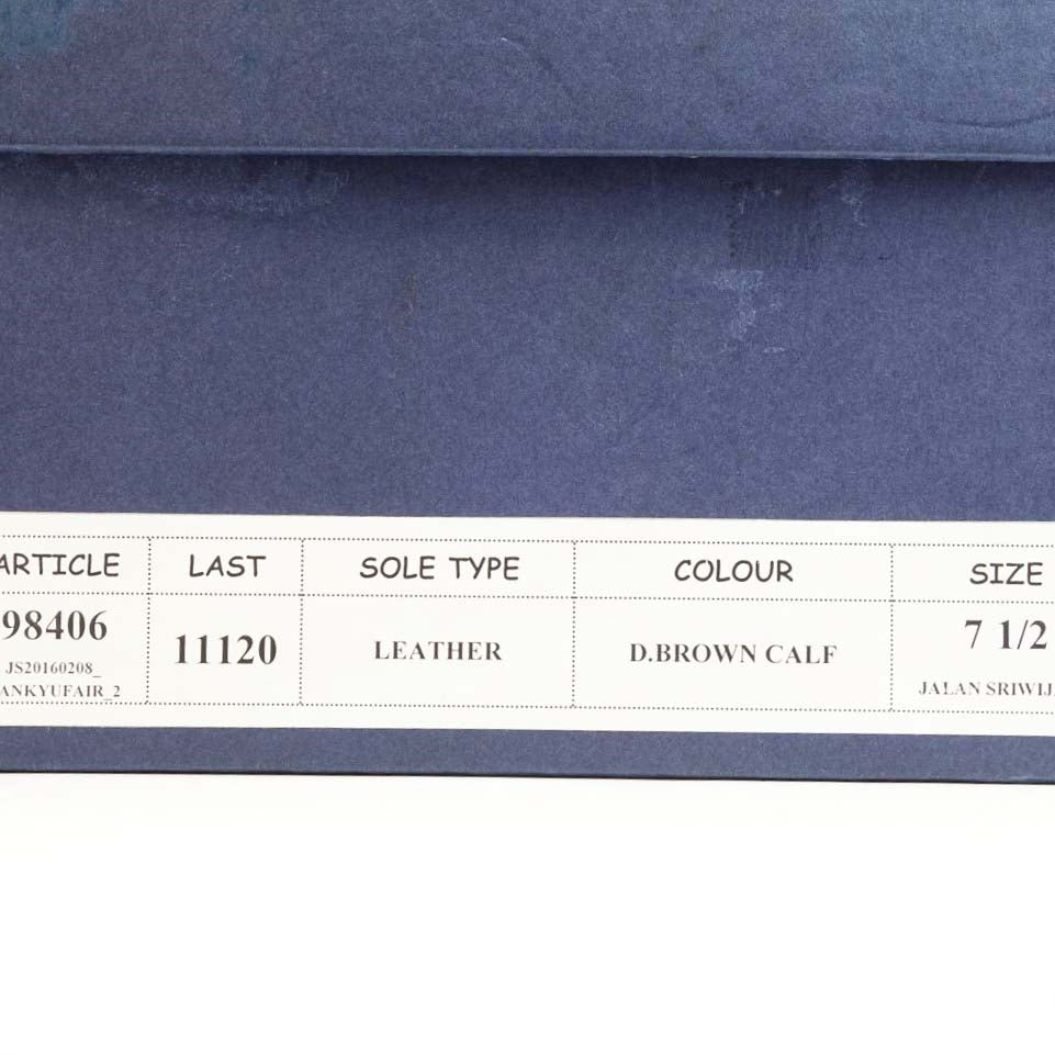 JALAN SRIWIJAYA ジャランスリウァヤ 98406 プレーントゥ レザーソール ドレスシューズ ダークブラウン UK7.5 D.BROWN SALF UK7.5【極上美品】【中古】