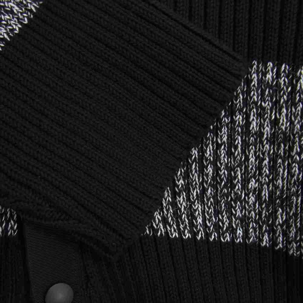 BALENCIAGA バレンシアガ 20SS 606898 T3162 BB CARDIGAN バックBBロゴ ボーダー スナップ カーディガン ブラック系 L【美品】【中古】