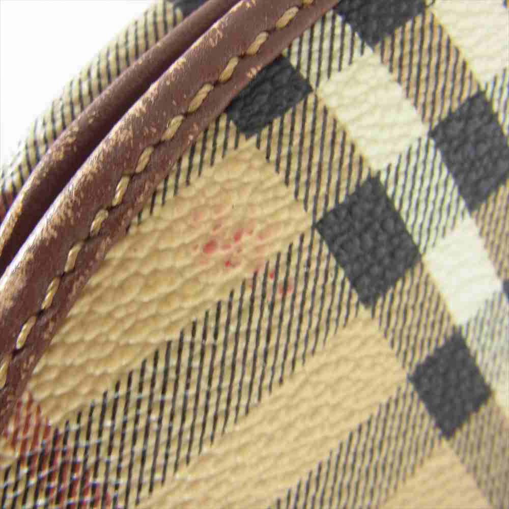 BURBERRY バーバリー LONDON ノバチェック フラップ ショルダーバッグ ブラウン系【中古】