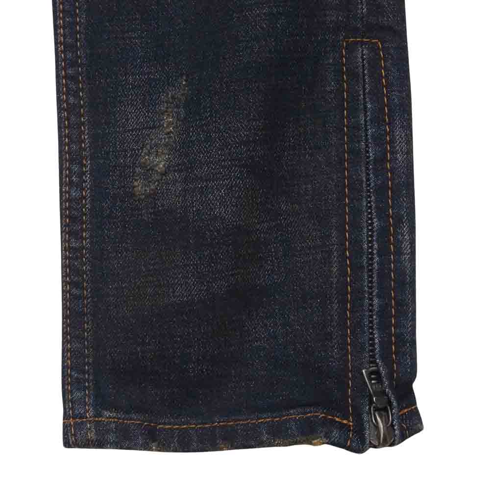 ISAMUKATAYAMA BACKLASH イサムカタヤマバックラッシュ 1483-11C ホースレザー クラッシュ加工 13oz ストレッチ スーパー スキニー デニム パンツ インディゴブルー系 S【極上美品】【中古】