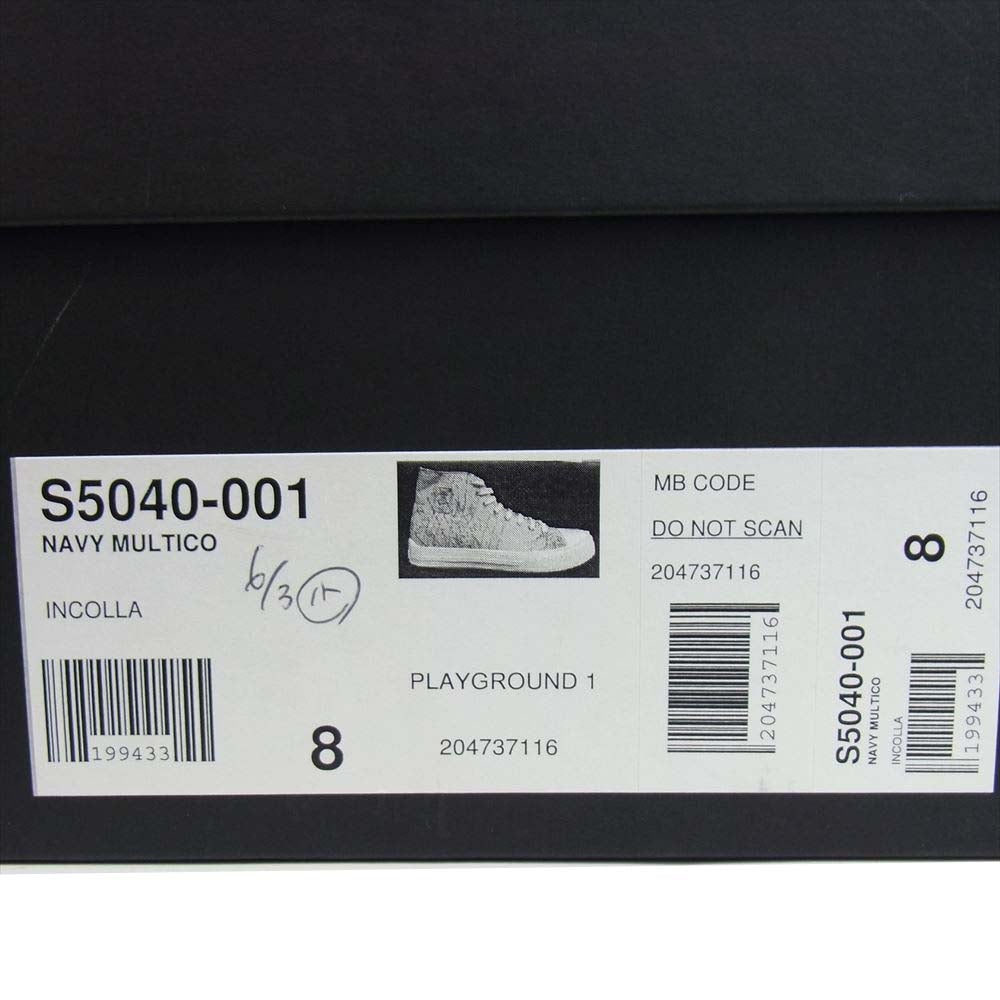 Berluti ベルルッティ S5040-001 PLAYGROUND プレイグラウンド スクリットキャンバス カリグラフィ ハイカットスニーカー ブラック系 8【新古品】【未使用】【中古】