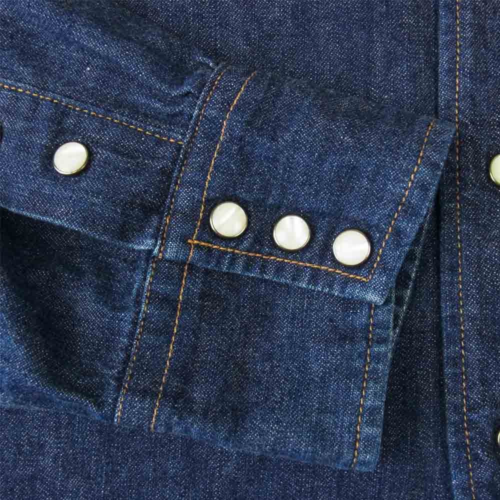 RRL ダブルアールエル 白タグ Denim Western Shirts デニム ウエスタン インディゴブルー系 M【中古】