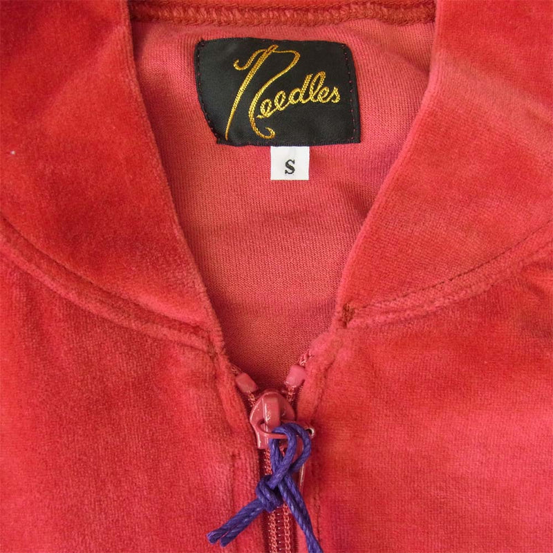 Needles ニードルス 20SS GL220 Rib Collar Track Jacket C/Pe Velour ベロア トラック ジャケット  レッド系 S【中古】