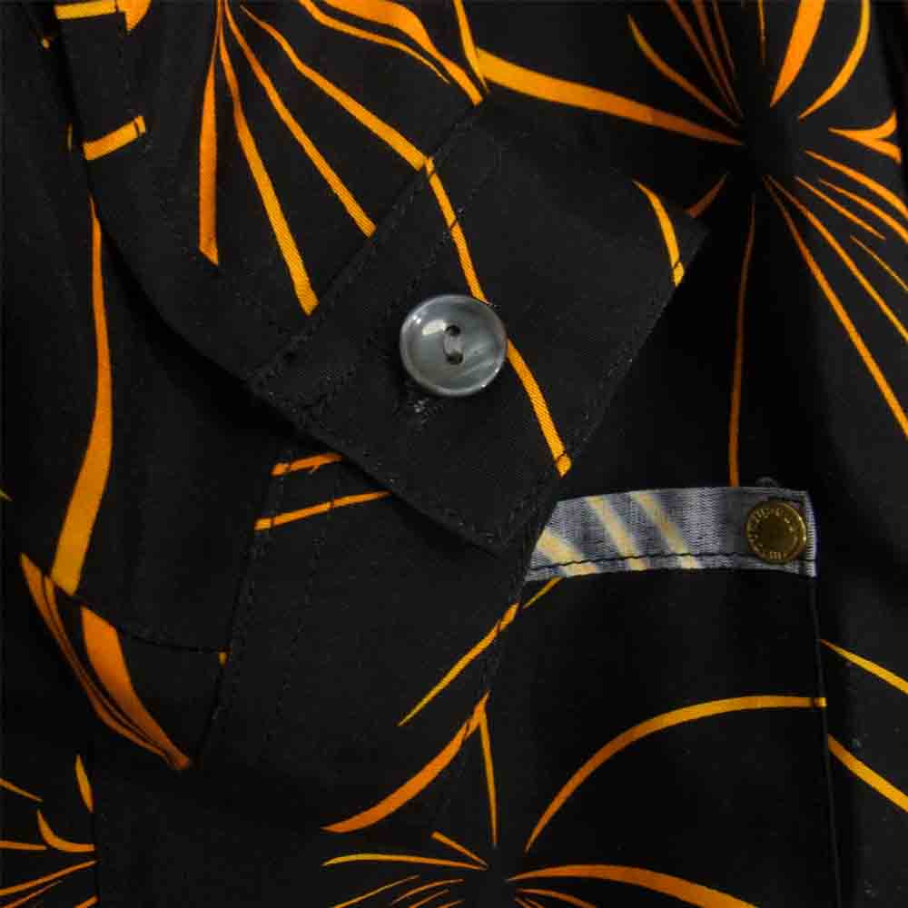 Anachronorm アナクロノーム 未使用品 RAYON HAND PRINT L/S SHIRT HANABI レーヨン 長袖 シャツ ブラック系 02【極上美品】【中古】