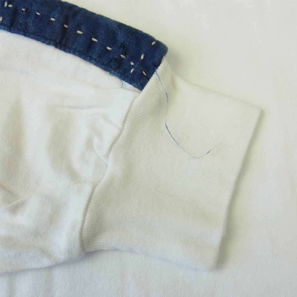 クオン 2002-CS0419 未使用品 Boro Trimmed Long Sleeve 襤褸 トリミング 長袖 Tシャツ ホワイト ホワイト系 M【極上美品】【中古】