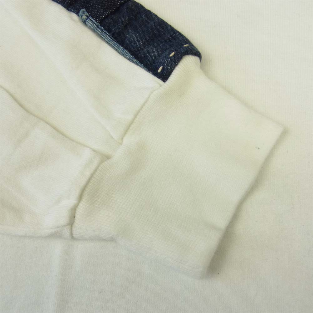 クオン 2002-CS0419 未使用品 Boro Trimmed Long Sleeve 襤褸 トリミング 長袖 Tシャツ ホワイト ホワイト系 M【極上美品】【中古】
