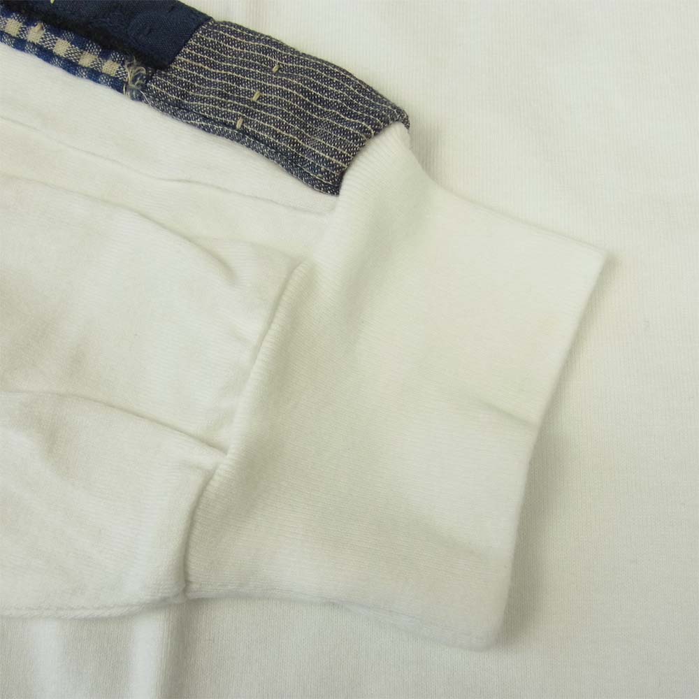 クオン 2002-CS0419 未使用品 Boro Trimmed Long Sleeve 襤褸 トリミング 長袖 Tシャツ ホワイト ホワイト系 L【極上美品】【中古】