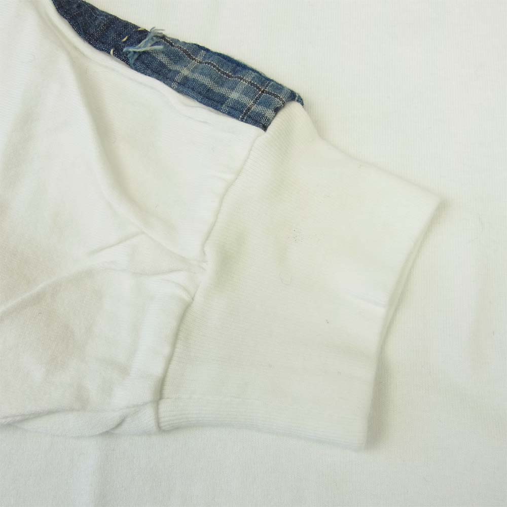 クオン 2002-CS0419 未使用品 Boro Trimmed Long Sleeve 襤褸 トリミング 長袖 Tシャツ ホワイト ホワイト系 L【極上美品】【中古】