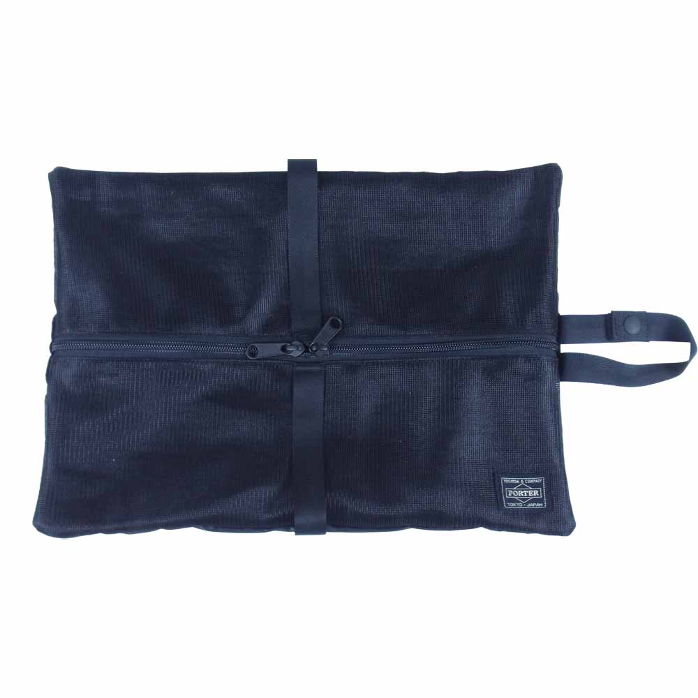 PORTER ポーター メッシュ ケース バッグ メッシュケース ブラック系【中古】
