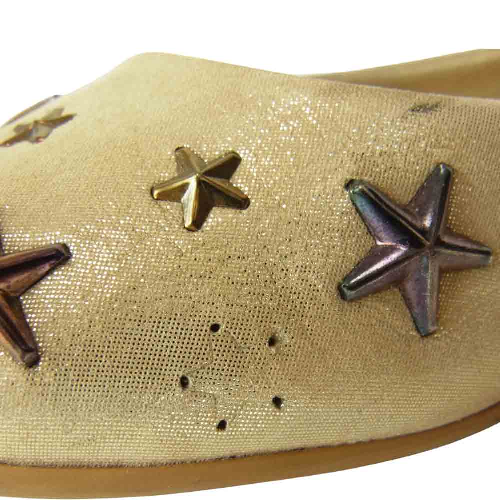 JIMMY CHOO ジミーチュウ スター スタッズ フラットシューズ ゴールド系 37【中古】