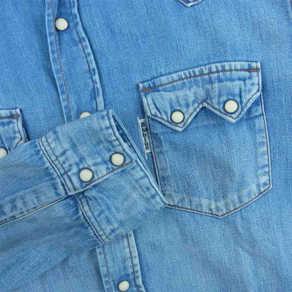 BLUE BLUE ブルーブルー デニム ウエスタン 長袖 シャツ コットン 日本製 インディゴブルー系 3【中古】