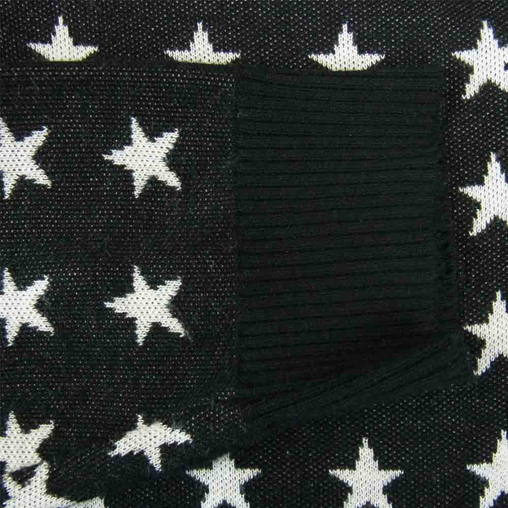 WACKO MARIA ワコマリア 15SS-KNT-14 シルク混レーヨン スター総柄 カーディガン ブラック系 M【中古】