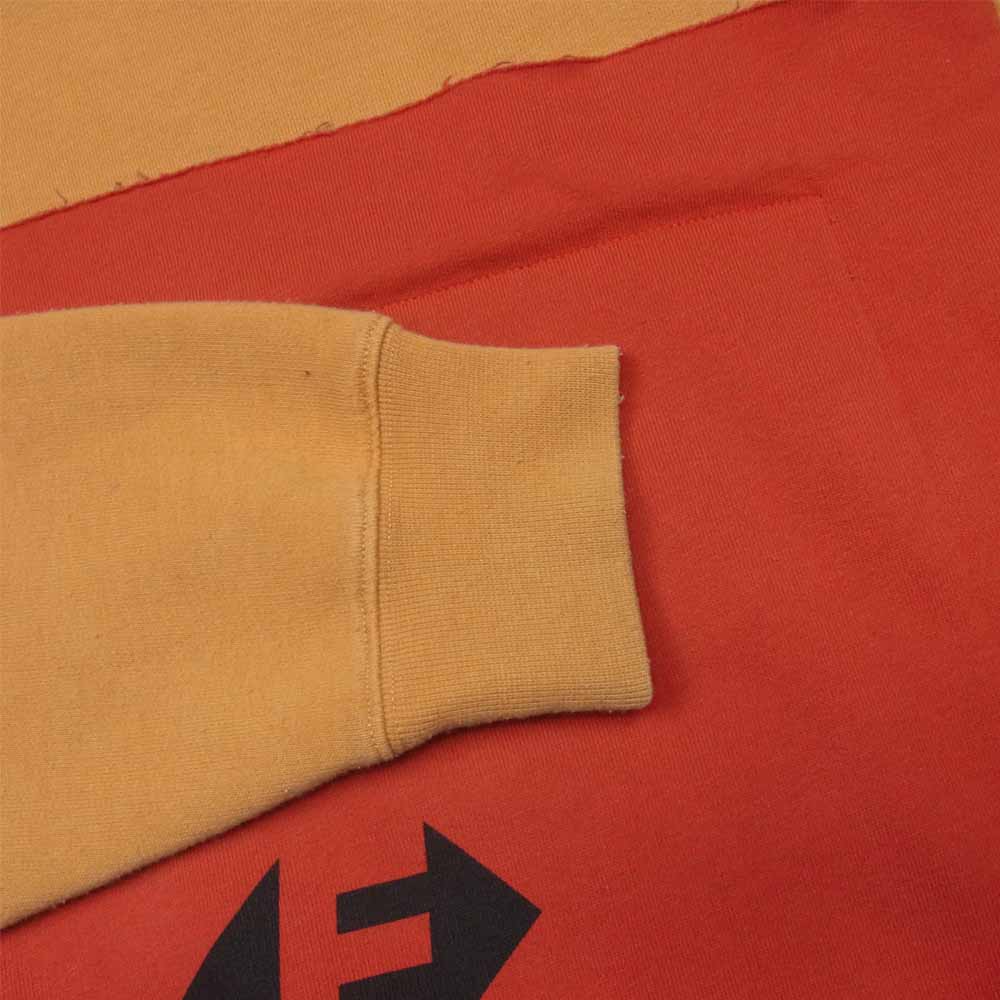 BALENCIAGA バレンシアガ 18SS 509510 tyk47 EUROPE プリント ダブルヘム フーディ パーカー オレンジ系 XS【中古】