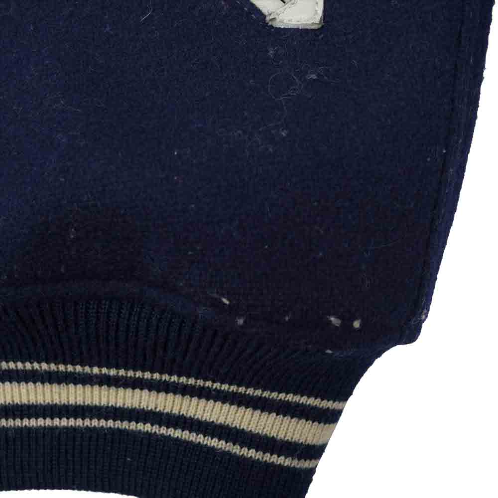 The REAL McCOY'S ザリアルマッコイズ McCOY SPORTSWEAR VARSITY JACKET マッコイスポーツウェア ヴァーシティジャケット アワードジャケット スタジャン ネイビー系 36【中古】