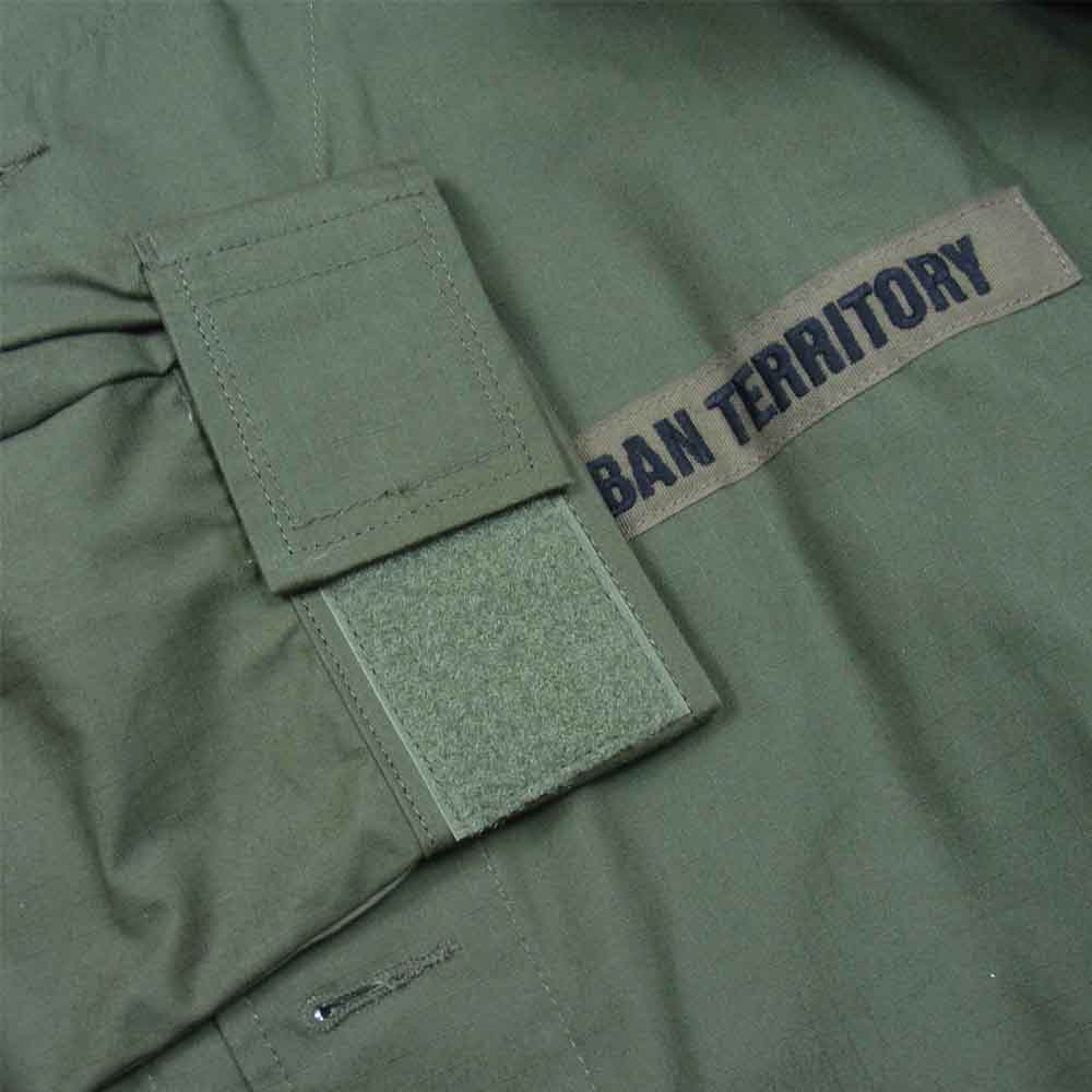 WTAPS ダブルタップス 211WVDT-SHM06 21SS SCOUT LS / COTTON RIPSTOP リップストップ ノーカラー シャツ OLIVEDRAB L【極上美品】【中古】