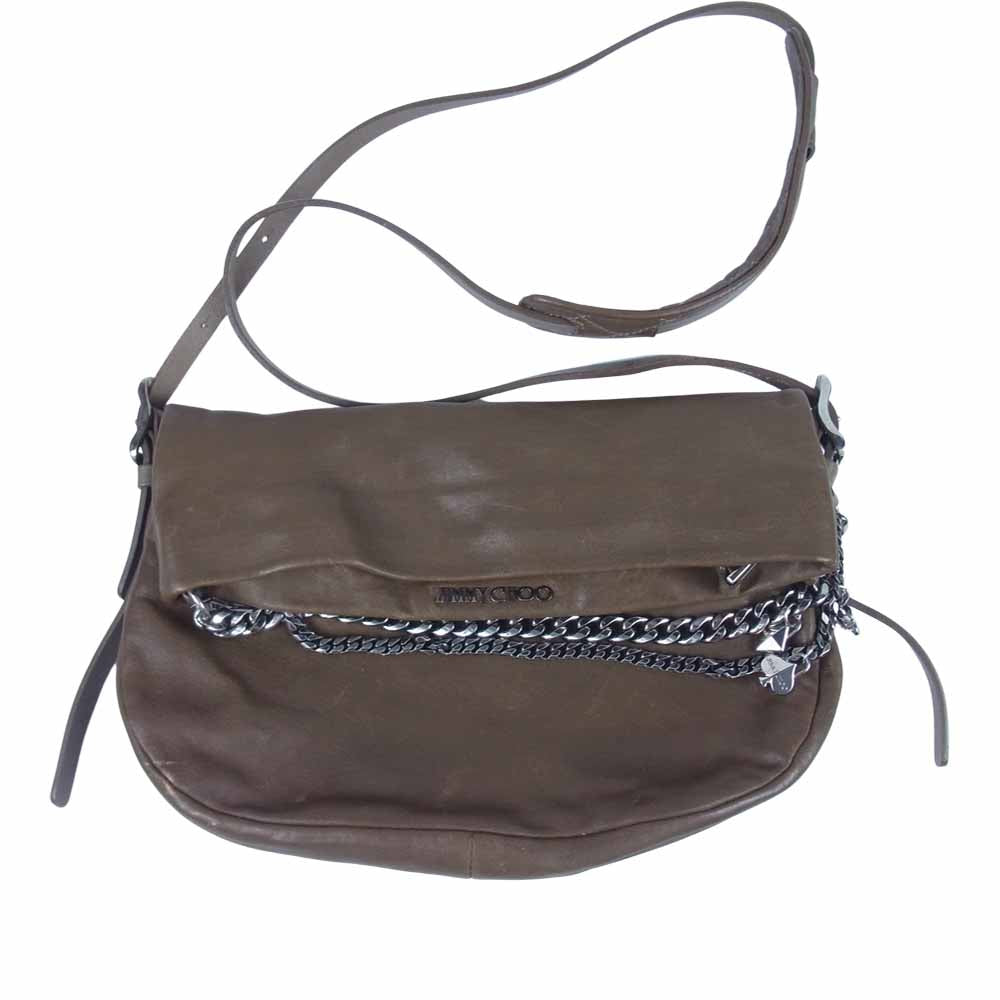 【美品】 JIMMY CHOO バイカーショルダーバッグ JIMMY CHOO ジミーチュウ BIKER バイカー レザー ショルダーバッグ
