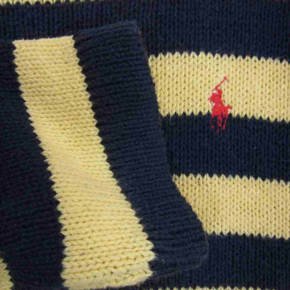 POLO RALPH LAUREN ポロ・ラルフローレン ポニー刺繍 コットン ボーダー ニット イエロー系 140【中古】
