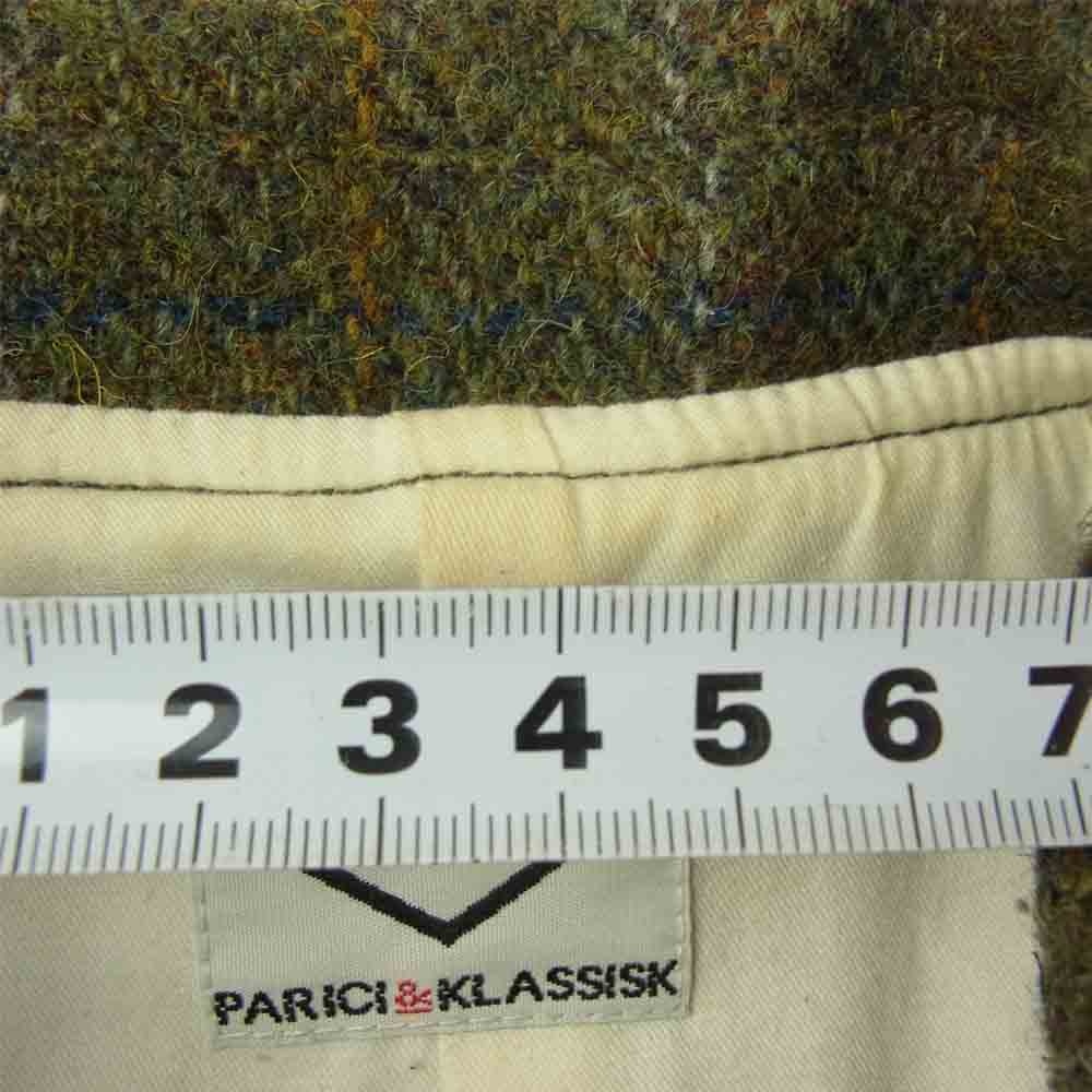 PAR ICI パーリッシィ 52-02-BZ-00514-2 ×harris tweed ハリスツイード ウール ツイード ジャケット カーキ系 F【中古】