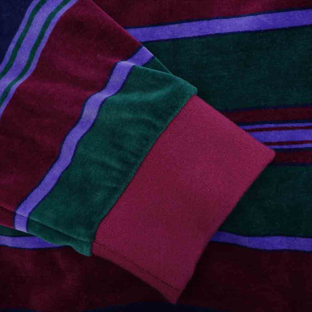 Supreme シュプリーム 20AW stripe velour half zip Pullover ベロア ボーダー ハーフジップ プルオーバー スウェット マルチカラー系 M【中古】