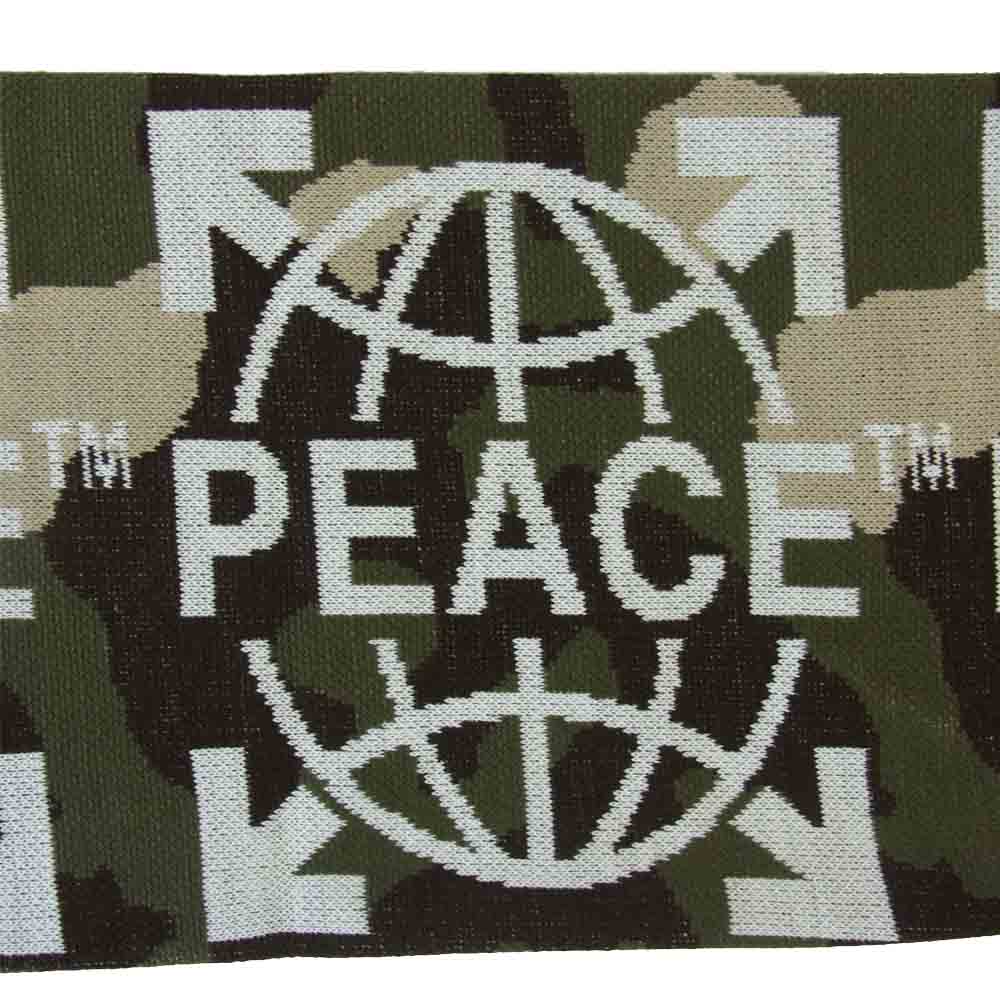 OFF-WHITE オフホワイト 17AW CAMO PEACE SCARF カモ ピース アロー スカーフ マフラー カーキ系【美品】【中古】
