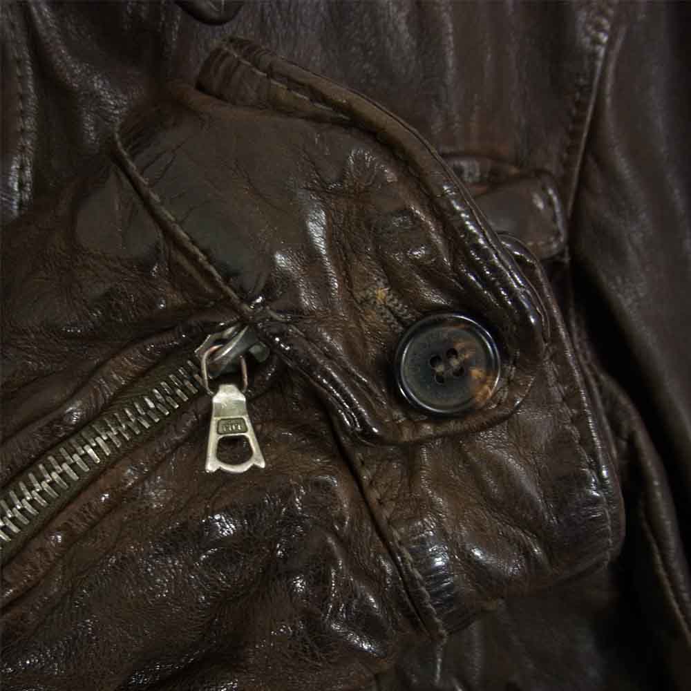 NEIL BARRETT ニールバレット 国内正規品 イタリア製 カウレザー 加工 ライダース ジャケット ブラウン系 XS【中古】